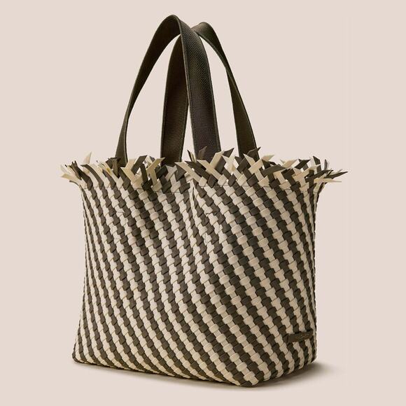 Naghedi Havana Striped Medium Tote Bag - Medium Carrara - Picture 1 of 5